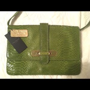 Ted Baker Snake Effect Leather Satchel